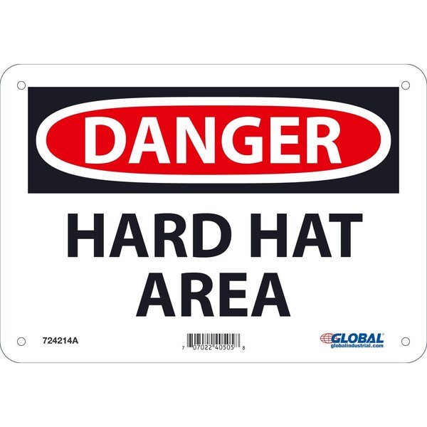 Global Industrial Danger Hard Hat Area, 7x10, Aluminum 724214A - main